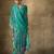 Green georgette floral printed saree with unstitched blouse