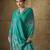 Green georgette floral printed saree with unstitched blouse