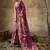 Wine georgette floral printed saree with unstitched blouse