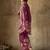 Wine georgette floral printed saree with unstitched blouse