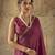 Wine georgette floral printed saree with unstitched blouse