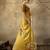 Mustard georgette floral printed saree with unstitched blouse