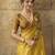 Mustard georgette floral printed saree with unstitched blouse
