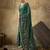 Bottle green georgette floral printed saree with unstitched blouse