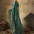 Bottle green georgette floral printed saree with unstitched blouse