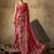 Red georgette floral printed saree with unstitched blouse