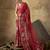 Red georgette floral printed saree with unstitched blouse