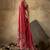 Red georgette floral printed saree with unstitched blouse