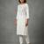 White rayon embroidered kurta set