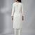 White rayon embroidered kurta set