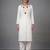White rayon embroidered kurta set