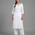 White rayon embroidered kurta set