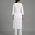 White rayon embroidered kurta set