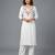 White rayon embroidered kurta set