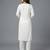 White rayon embroidered kurta set