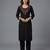 Black rayon embroidered kurta set