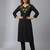 Black rayon embroidered kurta set