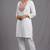White rayon embroidered kurta set