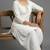 White rayon embroidered kurta set