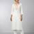 White rayon embroidered kurta set
