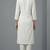 White rayon embroidered kurta set