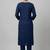 Blue rayon embroidered kurta set