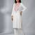 White rayon embroidered kurta set