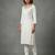 White rayon embroidered kurta set