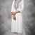 White rayon embroidered kurta set