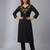 Black rayon embroidered kurta set