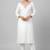 White rayon embroidered kurta set