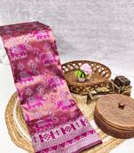Pink color art silk blend sarees with blouse