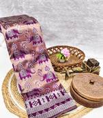 Rani color art silk blend sarees with blouse