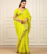New fancy Soft jimichu silk Embroidered Women's Saree With Blouse Set
