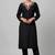 Black rayon embroidered kurta set