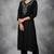 Black rayon embroidered kurta set
