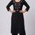 Black rayon embroidered kurta set