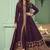 Women’s wine embroidered sequins georgette semi-stitched anarkali suit