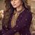 Women’s wine embroidered sequins georgette semi-stitched anarkali suit