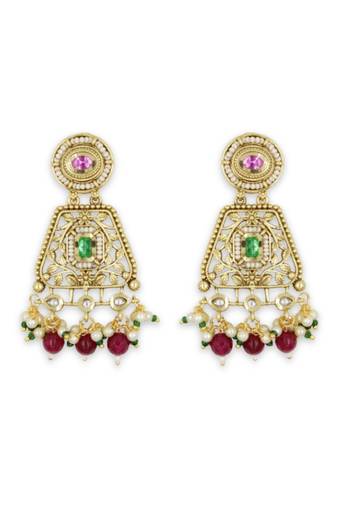 Traditional Moissanite Kundan Dangler Earrings