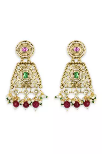 Traditional Moissanite Kundan Dangler Earrings