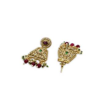 Traditional Moissanite Kundan Dangler Earrings 2