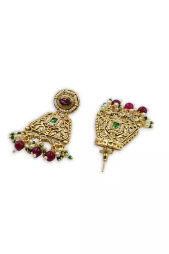 Traditional Moissanite Kundan Dangler Earrings