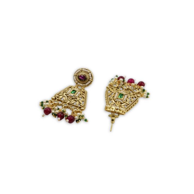 Traditional Moissanite Kundan Dangler Earrings