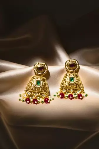 Traditional Moissanite Kundan Dangler Earrings