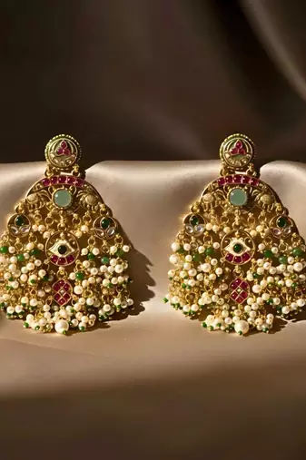 Kundan Kashmiri Pearl Dangler Earrings