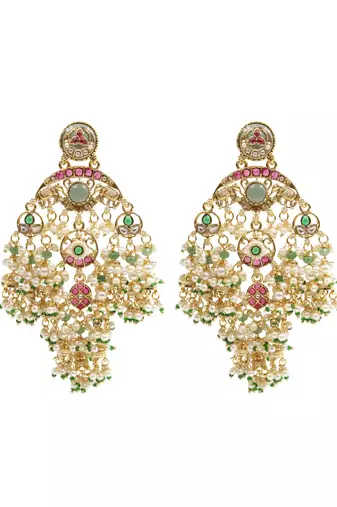 Kundan Kashmiri Pearl Dangler Earrings