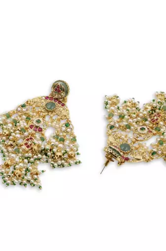 Kundan Kashmiri Pearl Dangler Earrings