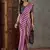 Purple color Pre Pleated semi modal saree with unstitched designer blouse