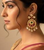 Antique Rajwadi Moissanite Polki Dangler Earrings